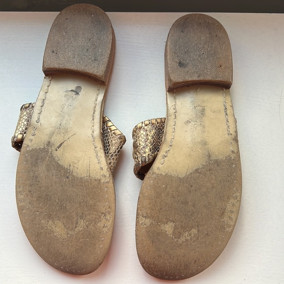 Jack Rogers Gold Snakeskin Sandals - Picture 2 of 2
